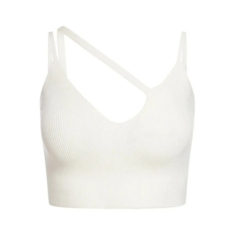 Laneus Blouse White Crop Top White