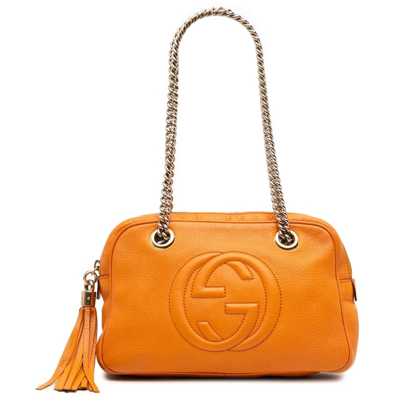 Gucci Sac à bandoulière Leather Soho Chain Zip Shoulder Bag orange