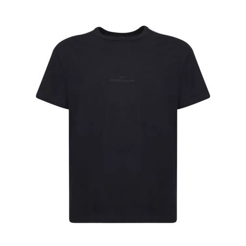 Maison Margiela Black Embroidered Logo T-Shirt Black Magliette