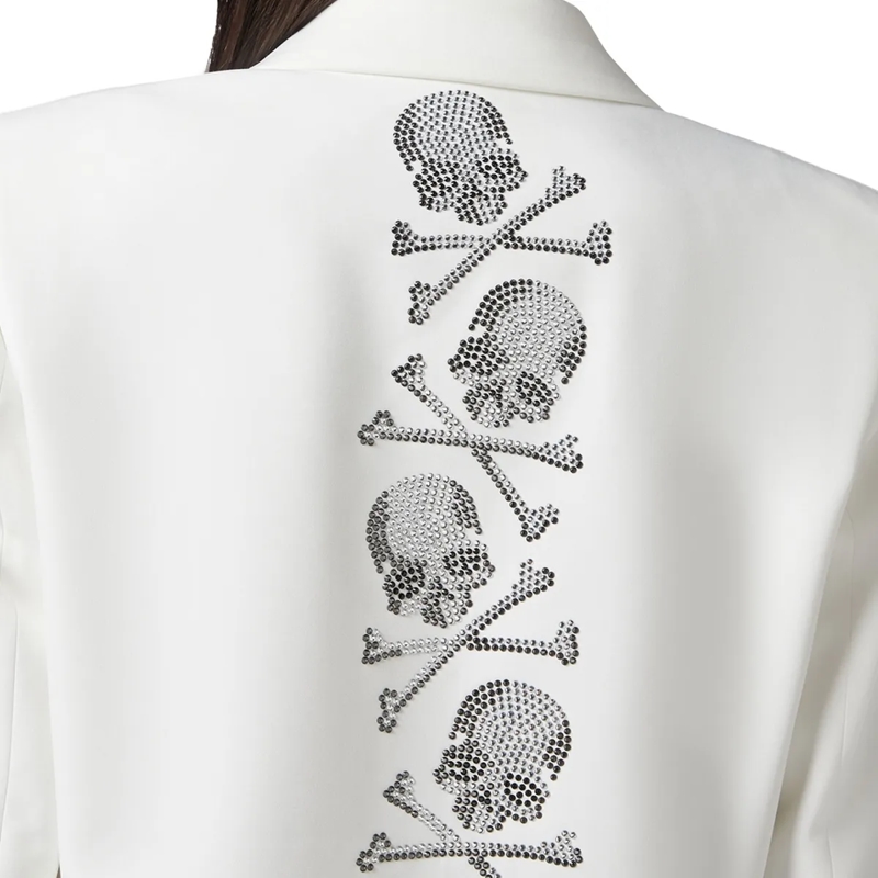 Philipp Plein Blazer Blazer Skull Mit Schmucksteinen creme(Image 4)