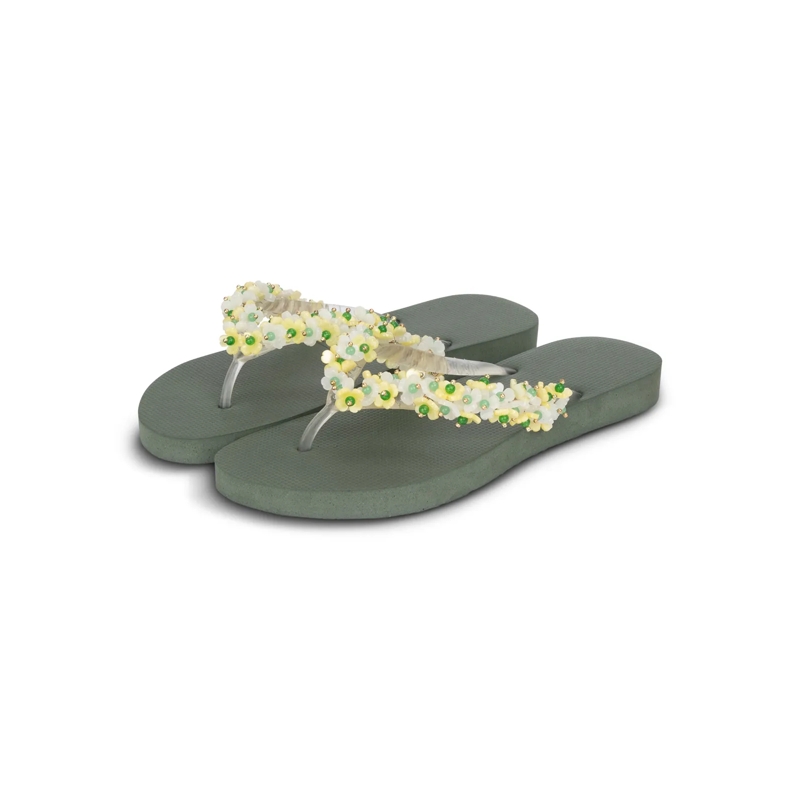 UZURII Flip Flops flip flop Tulum Bloom Yellow dunkel-grün(Image 23)