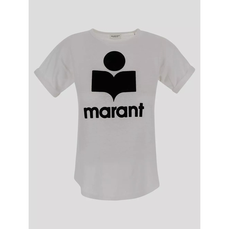Etoile Isabel Marant  Relaxed-Fit White T-Shirt With Graphic Logo White