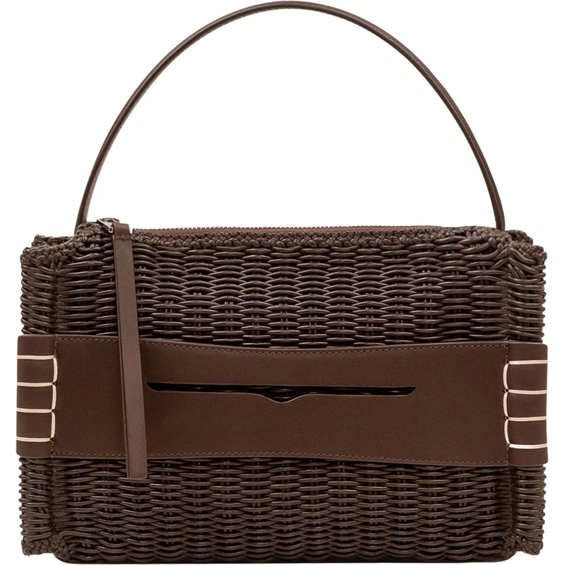 J.W.Anderson Tote Borsa Loafer Intrecciata con Manico braun