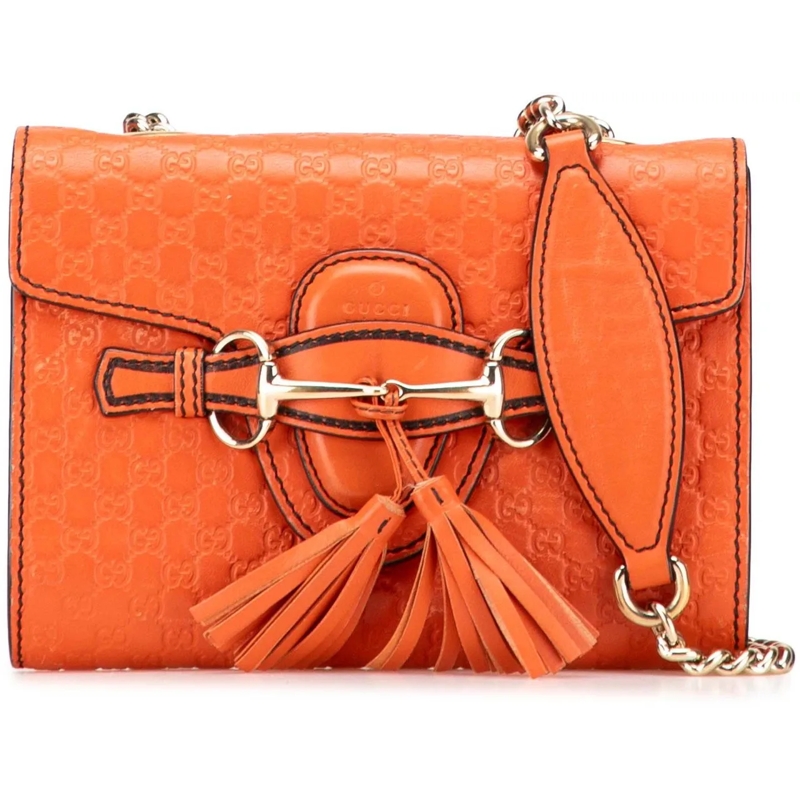Gucci Schultertasche Mini Microguccissima Emily Crossbody orange