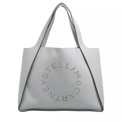 Stella McCartney Logo Tote Bag Leather Cloud Blue Rymlig shoppingväska
