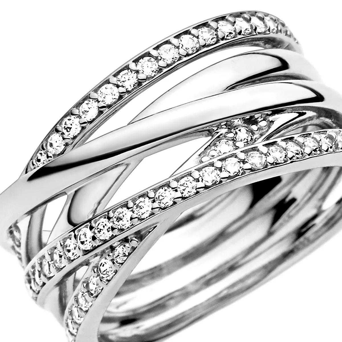 Sparkling & Polished Lines Ring, Sterling silver