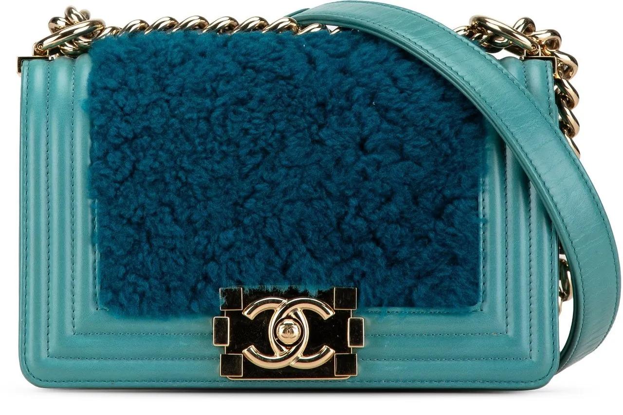 Chanel Hobo Bags - Small Shearling Boy Flap - Gr. unisize - in Blau - für Damen