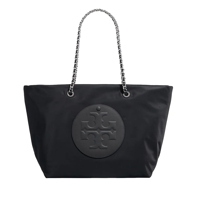 Tory Burch Shopper Ella Chain Zip Tote Black
