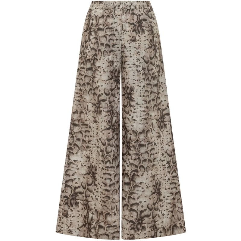 Pinko Jogginghose Pantalone a Gamba Ampia con Stampa beige(Image 2)