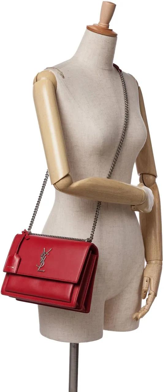 Thumbnail - Saint Laurent Hobo Bags - 2018 Medium Leather Monogram Sunset Crossbody - Gr. unisize - in Rot - für Damen