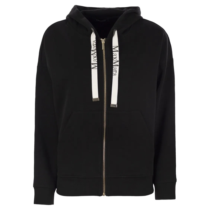 Max Mara  Smmjour - Technical Jersey Zip-Up Sweatshirt Black