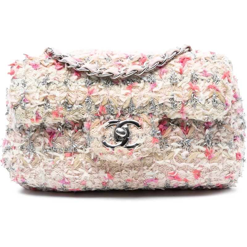 Chanel Sac à bandoulière Mini Rectangular Classic Tweed Single Flap rose
