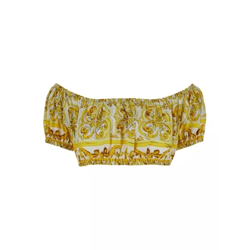 Dolce&Gabbana Crop Top Tris Maiolica Yellow 