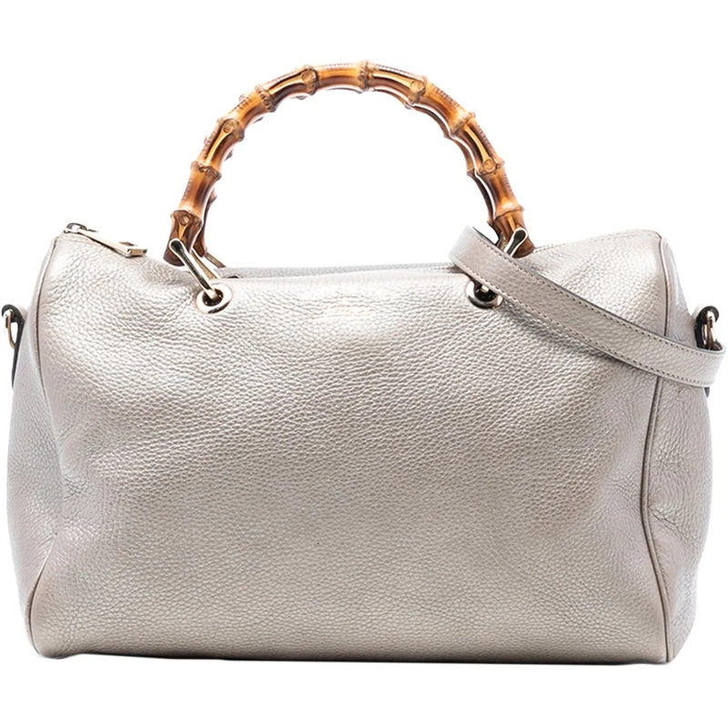 Gucci Schultertasche Medium Calfskin Bamboo Shopper Boston Bag gold