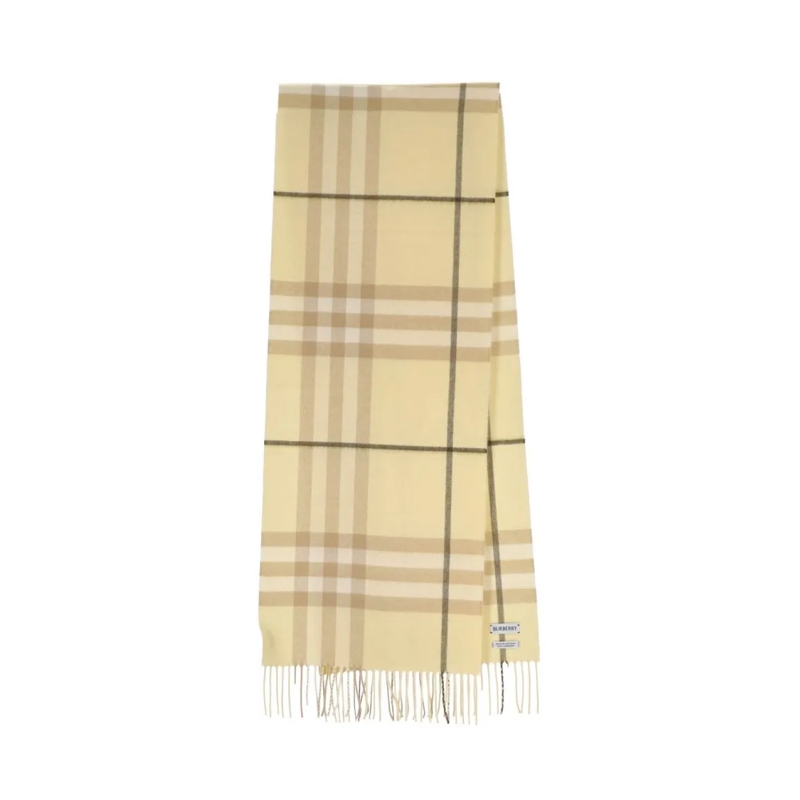 Burberry Écharpe légère Rectangular Cashmere Scarf With Iconic Logo Intars Neutrals