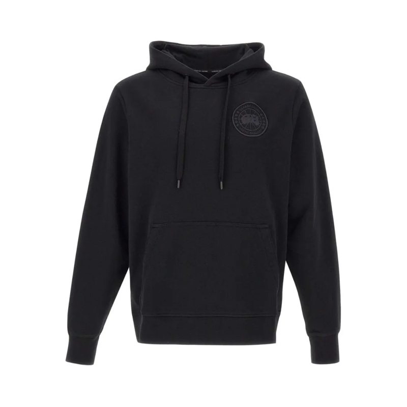Canada Goose  Cropped Black Hoodie With Front Pocket Black