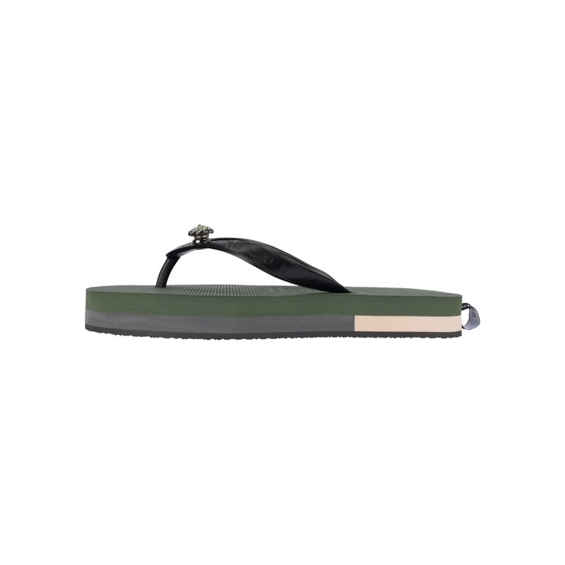 UZURII Flip Flops Zehentrenner Mondriaan Switch Mid Heel dunkel-grün