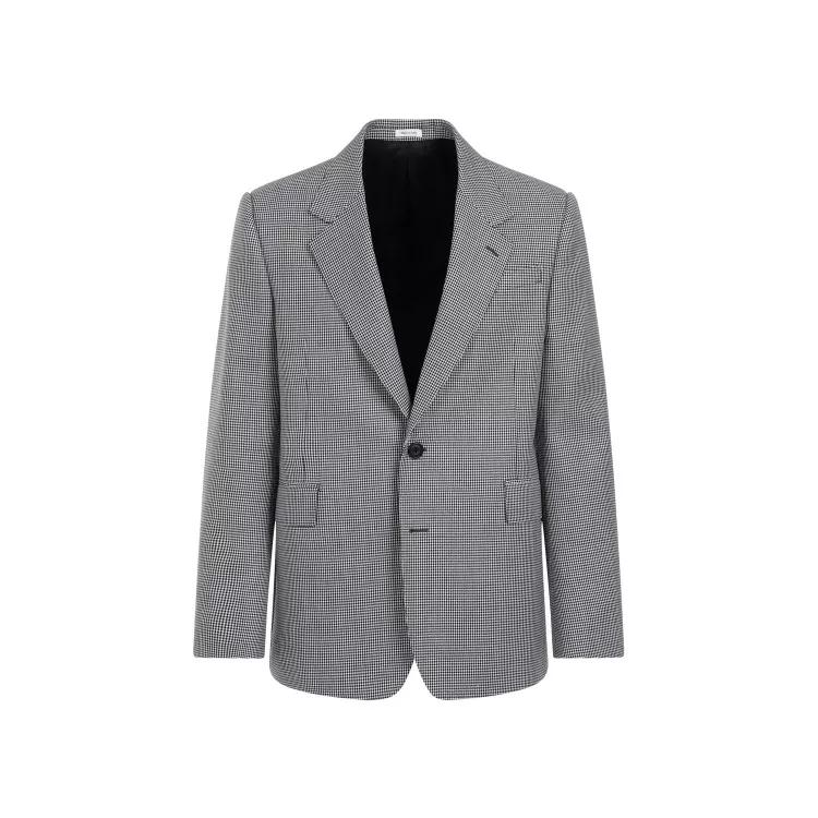 Alexander McQueen - Black White Wool Jacket - Größe 52 - gray