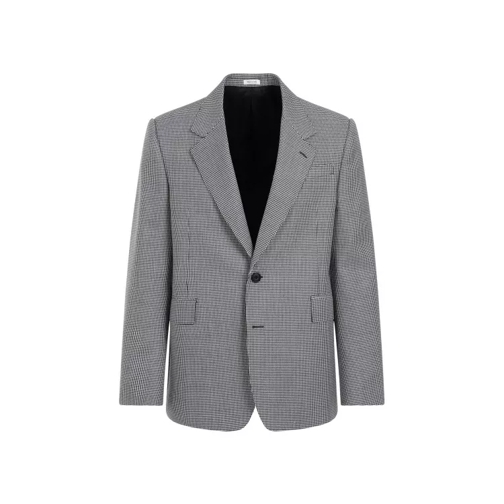 Alexander McQueen Black White Wool Jacket Grey 