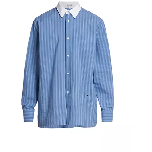 Loewe Legere Oberteile Loewe Striped Cotton Shirt blau