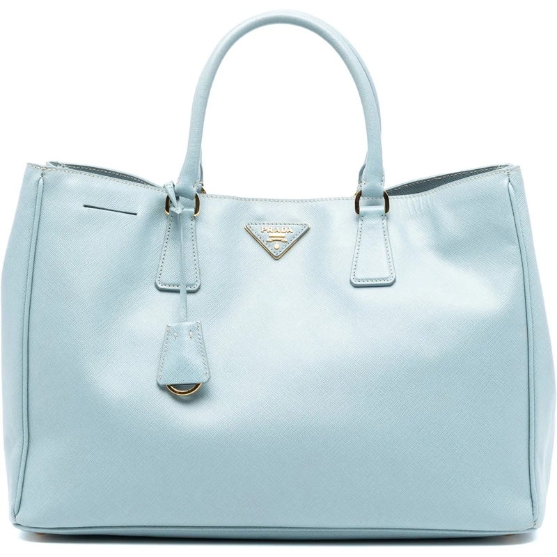 Prada Sac à bandoulière Large Saffiano Lux Galleria Satchel blau