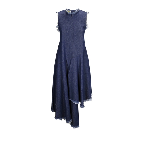 Marques' Almeida Midi-Kleider Long Sleeveless Denim Dress Blue