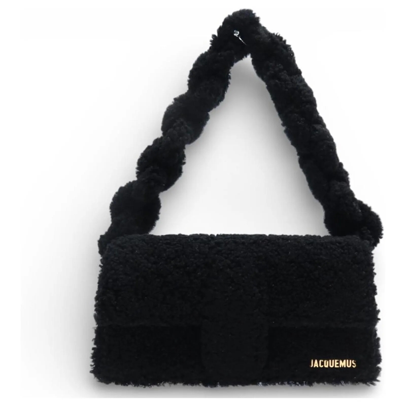 Jacquemus Schultertasche NEUE JACQUEMUS BAMBIDOU FELL SCHAFLEDER SCHWARZ TA schwarz