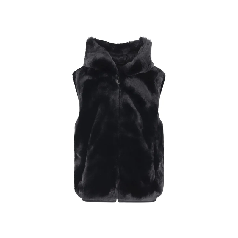 Moose Knuckles Veste en shearling Sleeveless Faux Fur Jacket Black