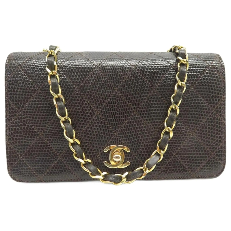 Chanel Schultertasche VINTAGE CHANEL ZEITLOSE HANDTASCHE BRAUNE EIDECHSE braun
