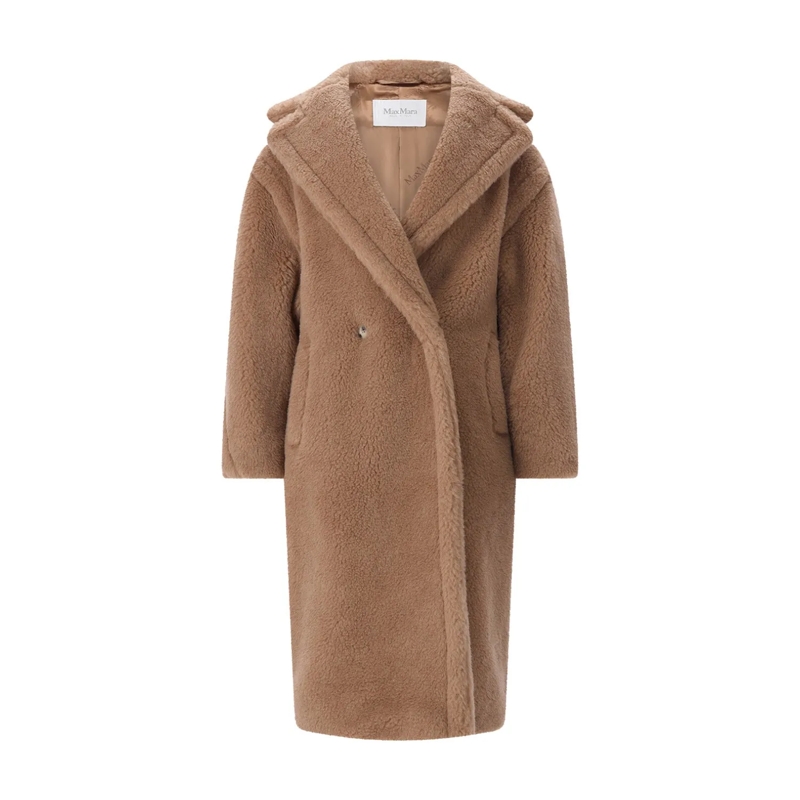 Max Mara Wintermantel Mantel Teddy aus Wolle & Seide braun