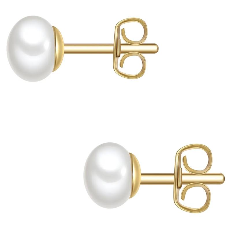 Glanzstücke München Ohrstecker Sterling Silber Perlen-Ohrstecker Süßwasser-Zuchtp weiss(Image 3)