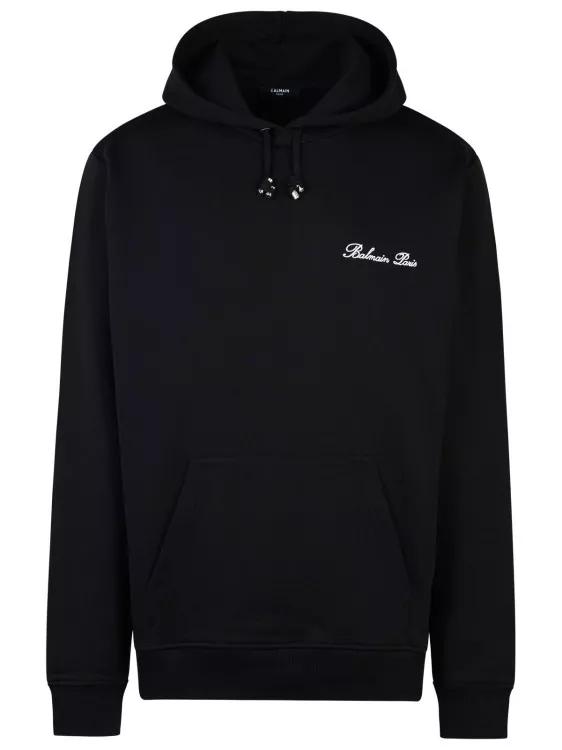 Balmain - Signature Black Cotton Sweatshirt - Größe S - black