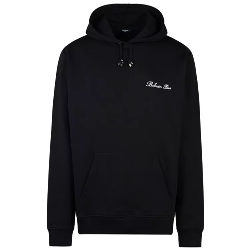 Balmain Signature Black Cotton Sweatshirt Black 