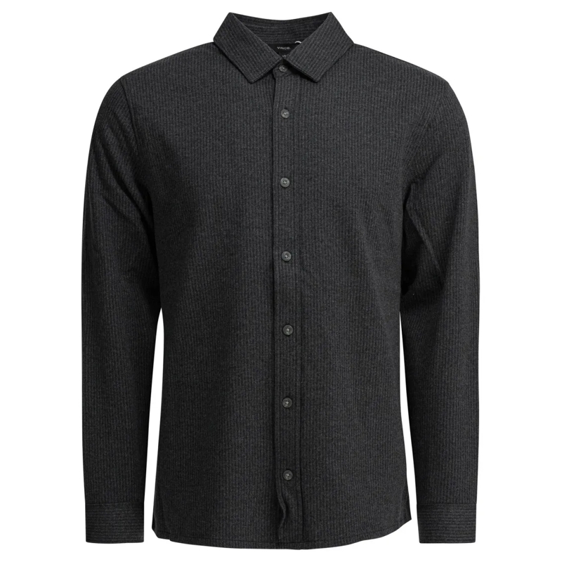 Vince Hemd Classic Striped Shirt With Buttoned Cuffs Black