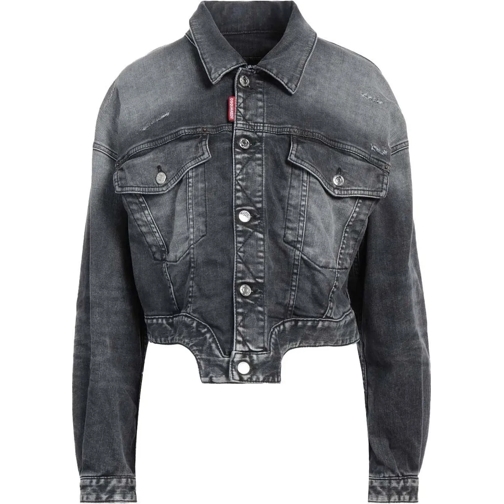 Dsquared2 Zomerjassen Raw Cut Jean Denim Jacket schwarz