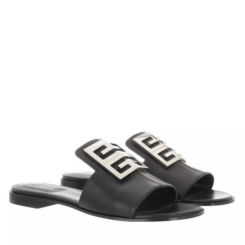 Givenchy Slides 4G Flat Slipper Nappa Leather Black