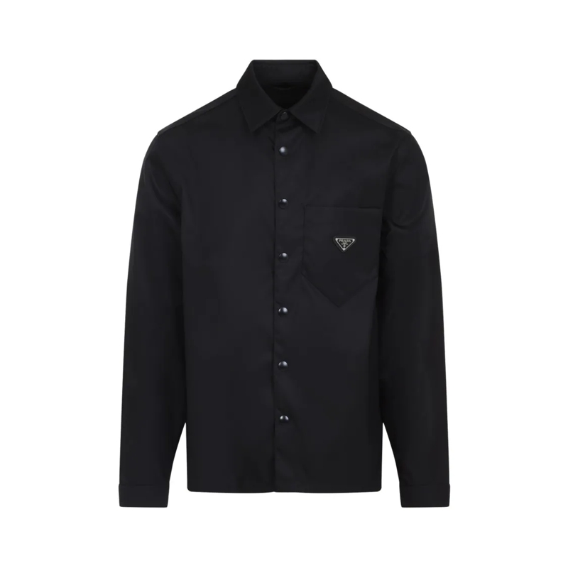 Prada Overhemd Prada Minimalist Black Casual Shirt Black