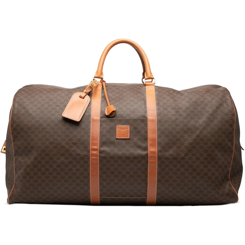 Celine Weekender Macadam Coated Canvas Travel Bag braun