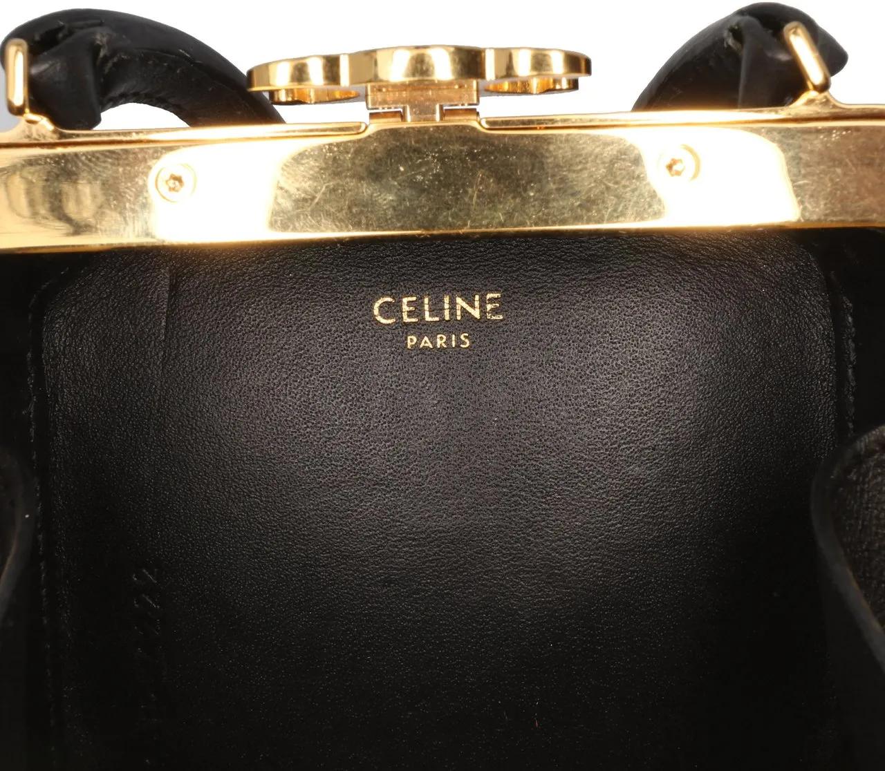 Thumbnail - Celine Clutches - Leather Sequin Triomphe Minaudiere - Gr. unisize - in Schwarz - für Damen