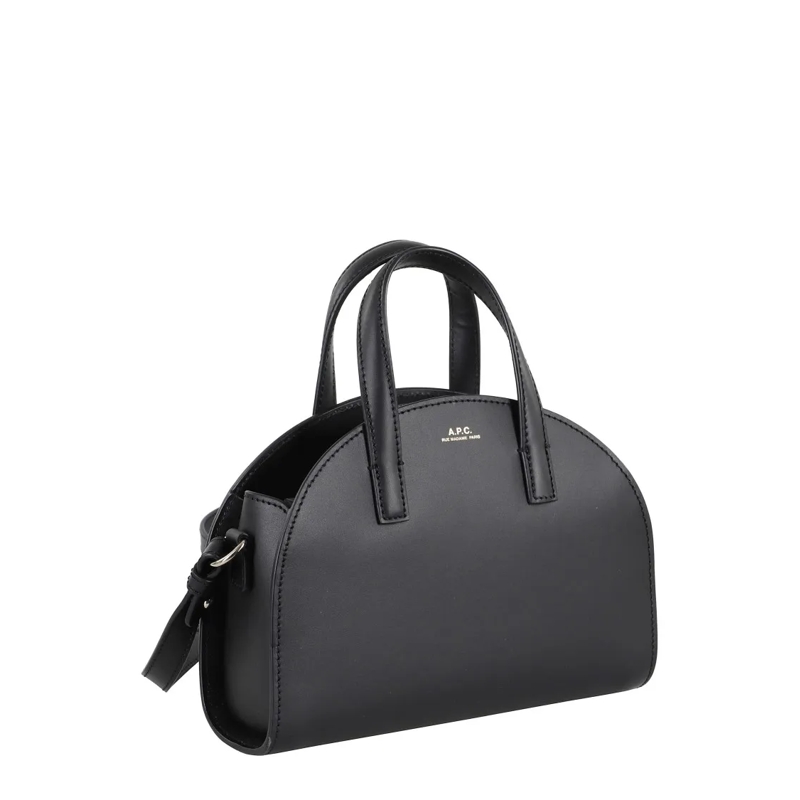 A.P.C. Tote Small Rounded Tote Bag Black (Image 2)