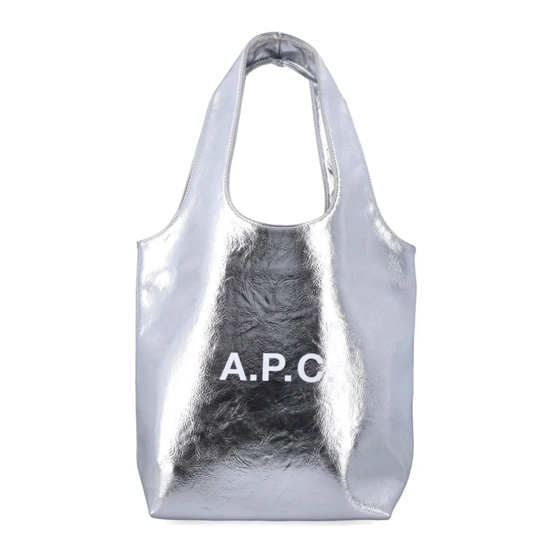 A.P.C. Fourre-tout Contemporary Metallised Small Tote With Carry Opti White