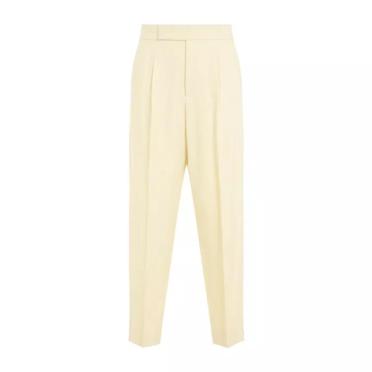 FEAR OF GOD - Single Pleat Tapered Cream Wool Trousers - Größe 46 - yellow