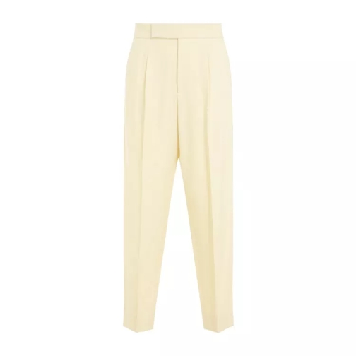 FEAR OF GOD Single Pleat Tapered Cream Wool Trousers Yellow 
