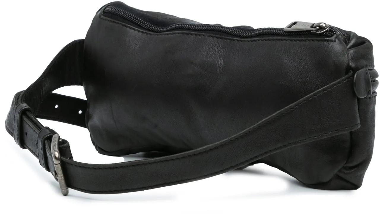 Dolce&Gabbana Heuptassen Leather Double Pocket Belt Bag in zwart