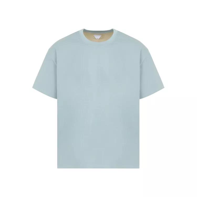 Bottega Veneta - Steel Blue Soap Stone Cotton T-Shirt - Größe L - blau