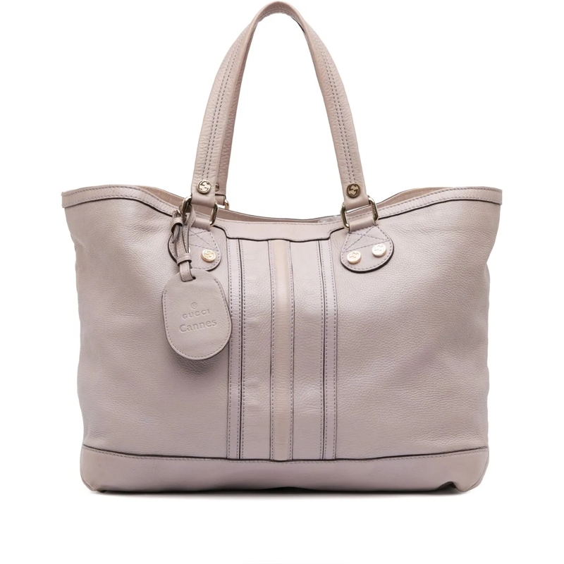 Gucci Shopper Large Pebbled Calfskin Sunset Tote lila