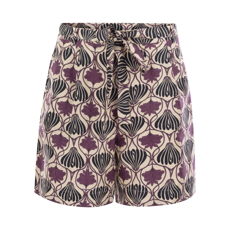 Max Mara Casual Shorts Metello - Printed Silk Fluid Short Trousers Multicolor