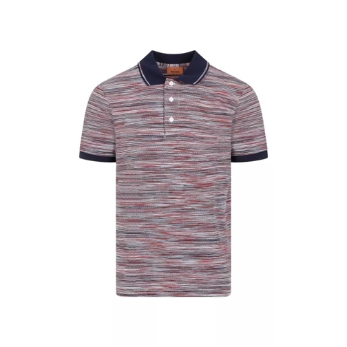 Missoni Red Blue Space Cotton Polo Multicolor 