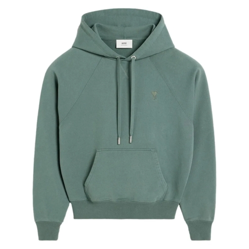 AMI Paris Ami De Coeur Cotton Hoodie Green Hemden