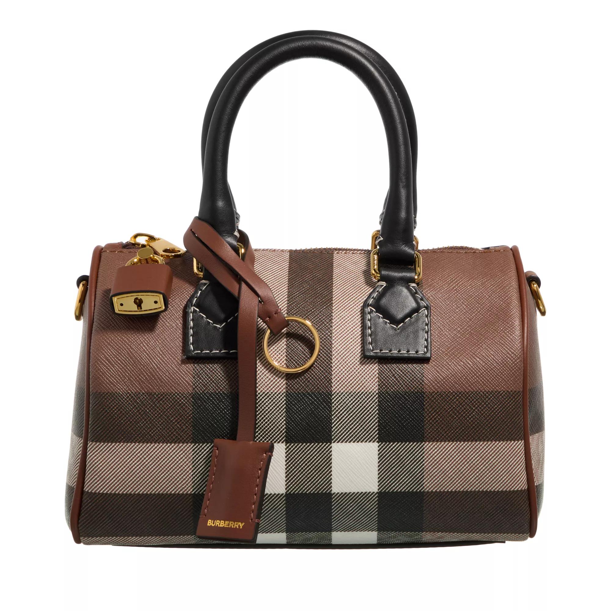 Burberry Bowling Bag - Bowling Mini Coated Canvas Handbag - Gr. unisize - in Braun - für Damen